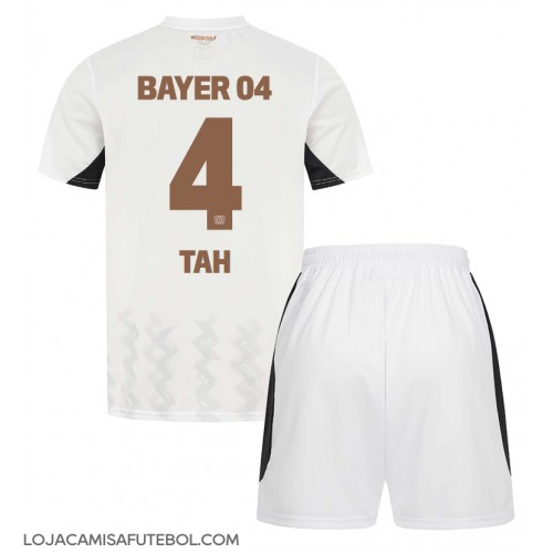 Camisa de Futebol Bayer Leverkusen Jonathan Tah #4 Equipamento Secundário Infantil 2024-25 Manga Curta (+ Calças curtas)